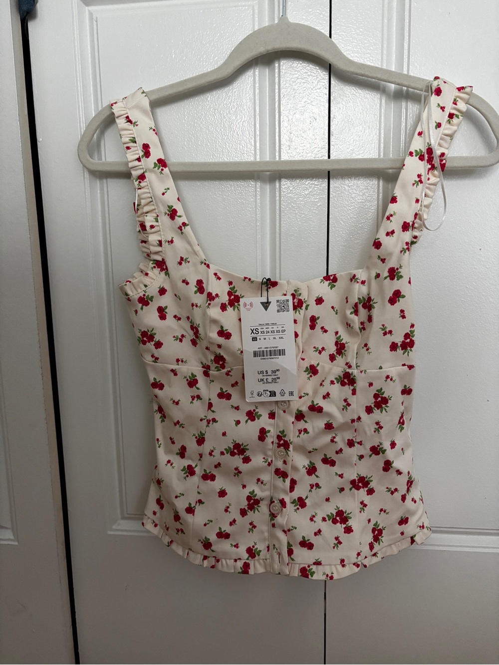 Zara flora bustier top